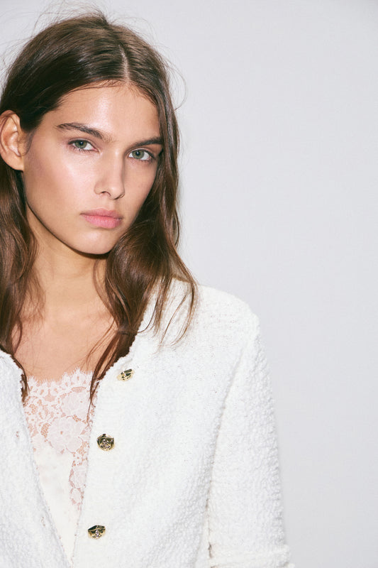 FINE-KNIT COTTON-BLEND CARDIGAN