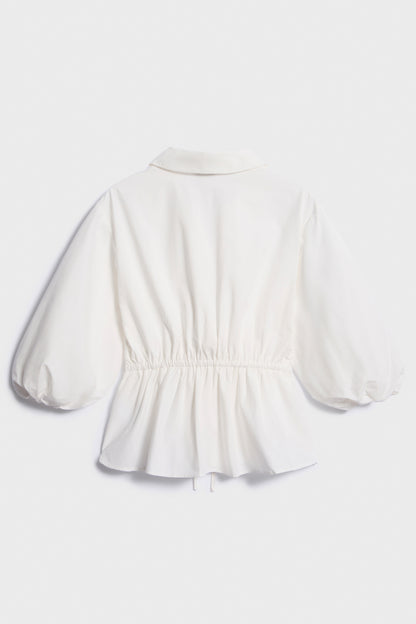 DRAPED COTTON BLOUSE