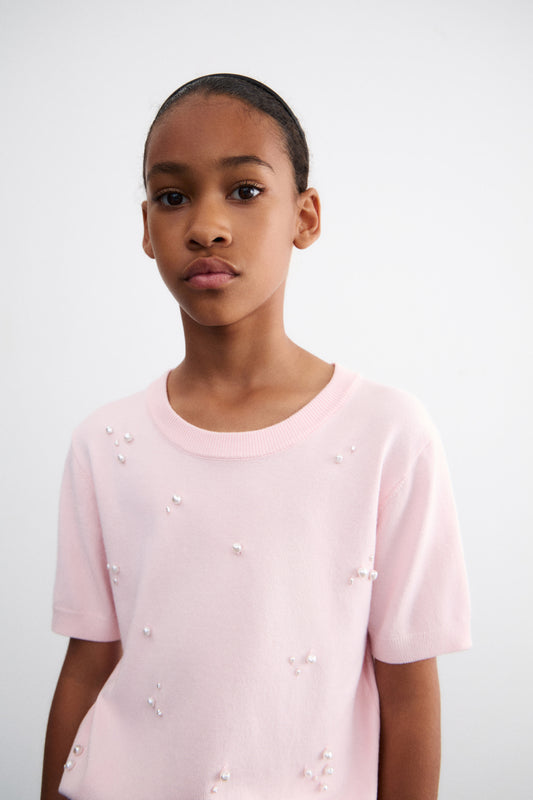 BEADED VISCOSE-KNIT JUMPER