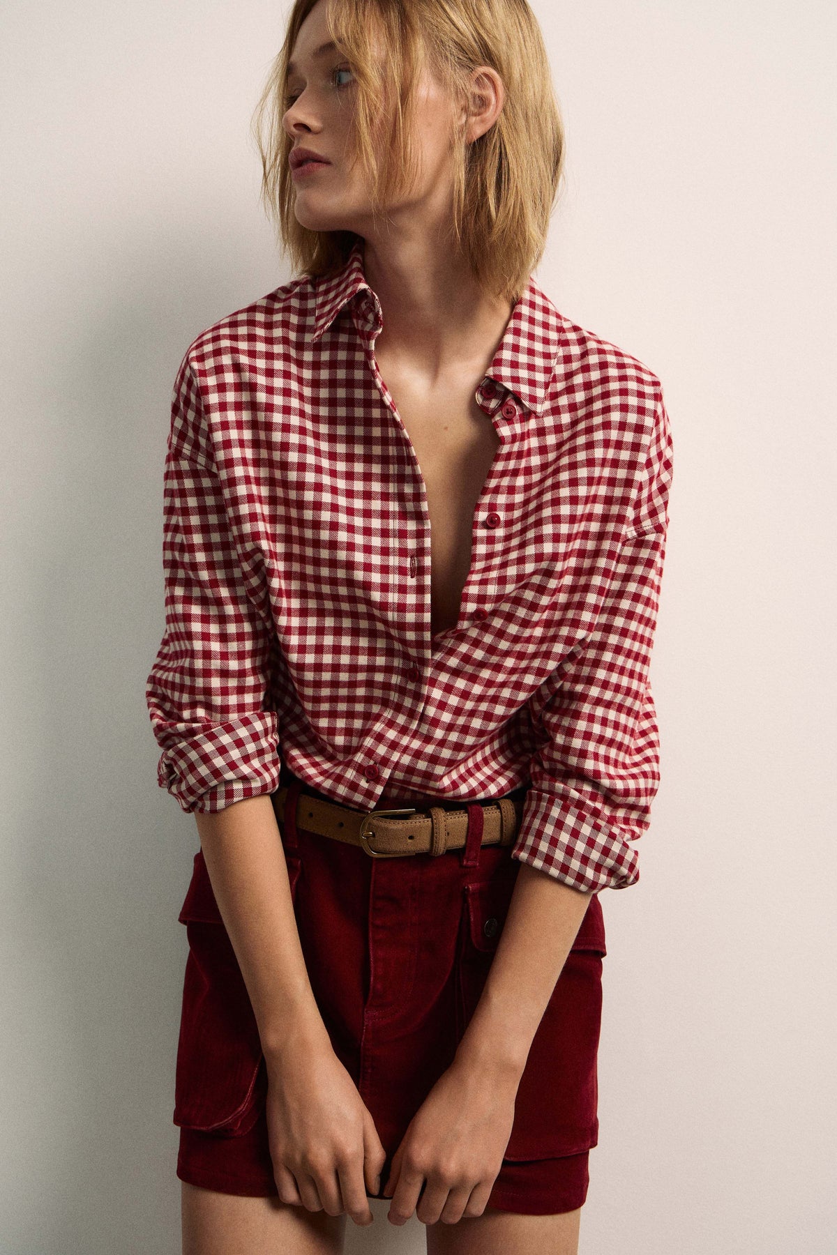 BEIGE/RED