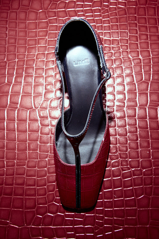 SNAKESKIN-PATTERNED LEATHER SHOES